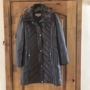 Michael Kors puffy car coat sz S dark green